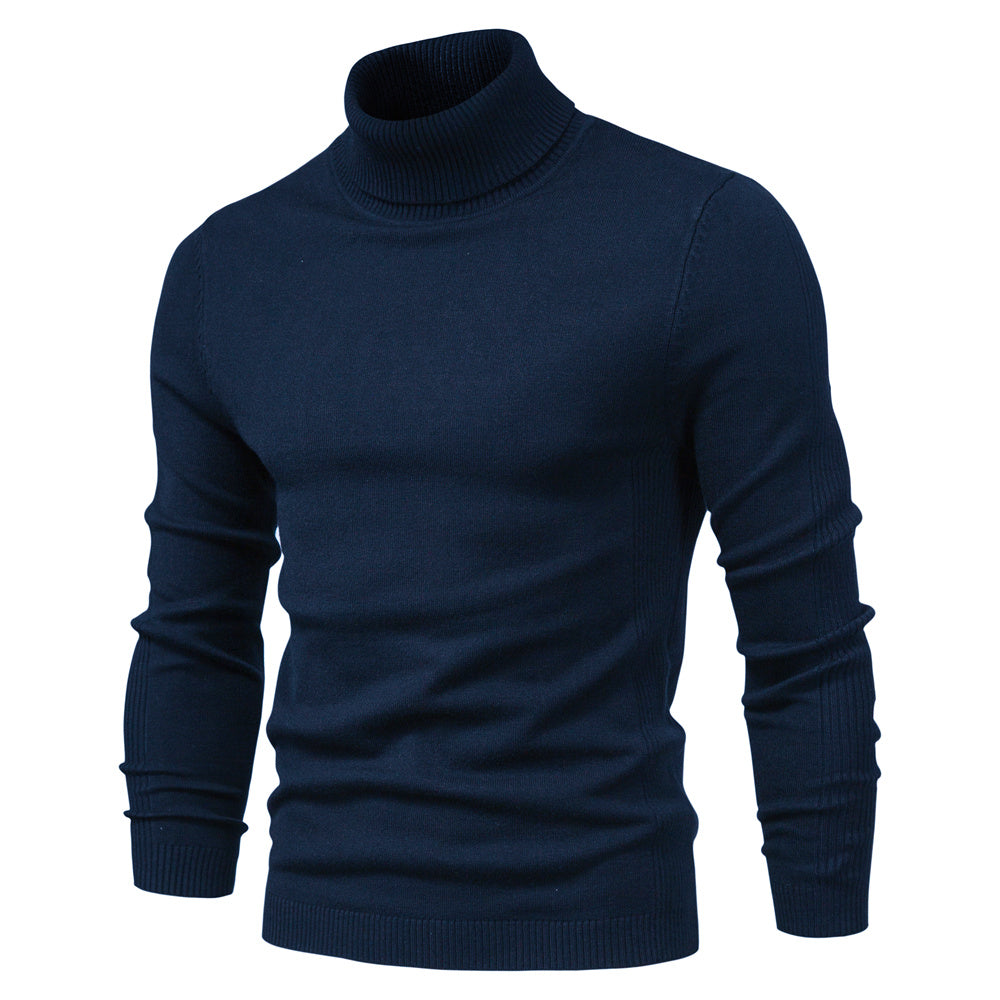 Fitted Crew Neck Knit Sweater for Men