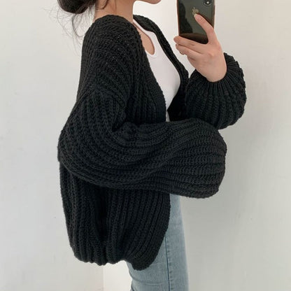 Cozy Oversized Open Front Cardigan for Women