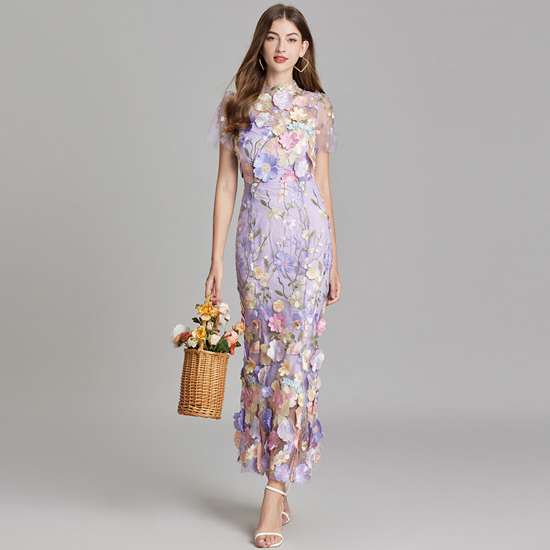 Beautiful Floral See Through Maxi Dress