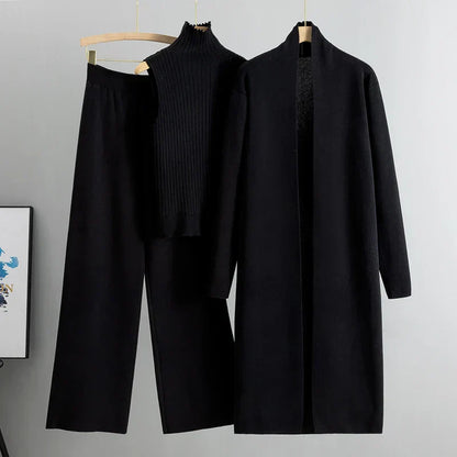 Ladies' 3-Piece Suit - Long Cardigan and Pants
