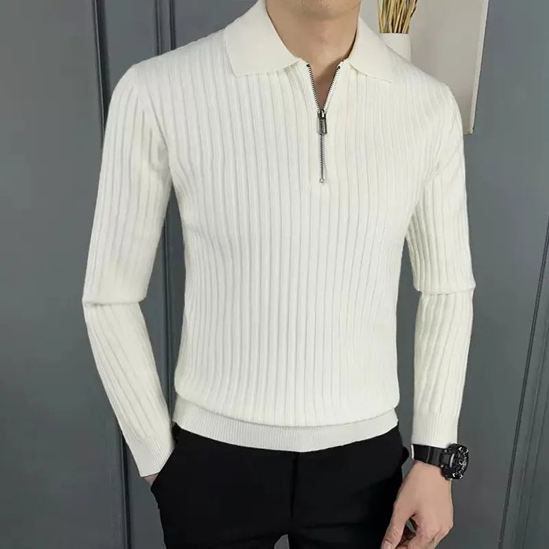 Men's Pullover - Quarter Zip Fleece Sweater - ModishWorld