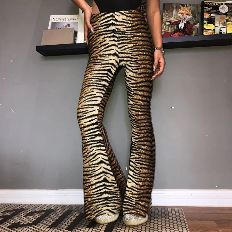 Fashionable Animal Print High Waisted Leggings - ModishWorld