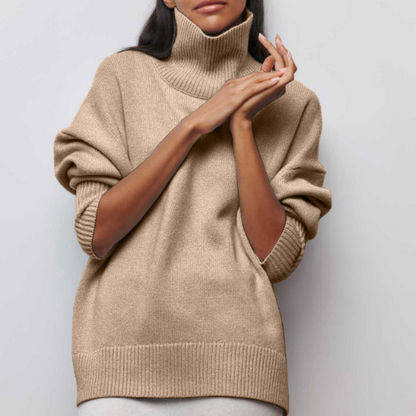 Women's Sweater - Crew Neck with Textured Bottom
