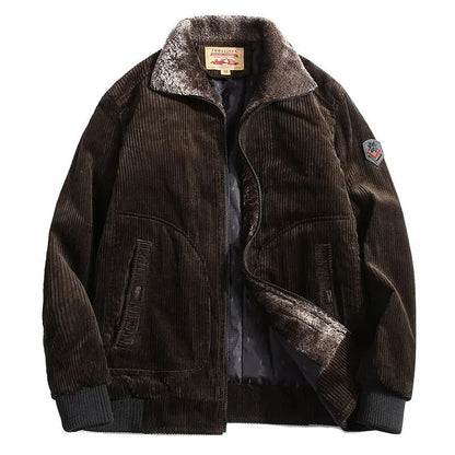 Warm Mens Corduroy Parka Coat