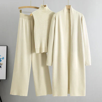 Ladies' 3-Piece Suit - Long Cardigan and Pants
