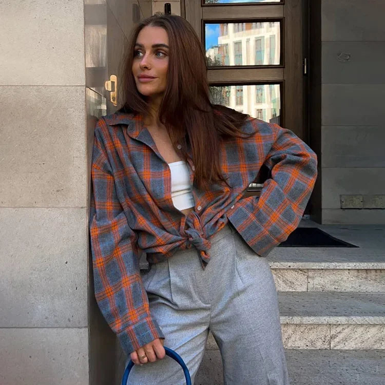 Warm Checked Ladies Flannel Shirt