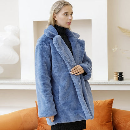 Women's Warm Oversized Coat with Classic Collar