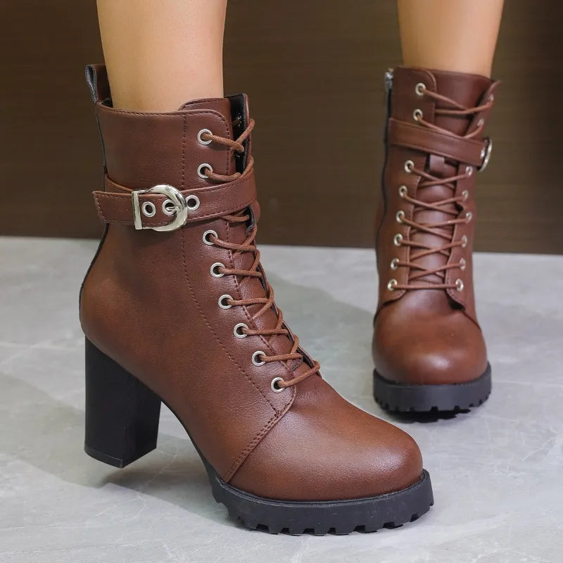 Fashionable Women's Zip Up Ankle Boots