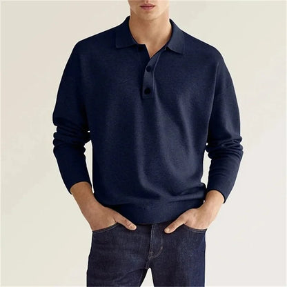 Stylish Casual Mens Long Sleeve Polo Shirt