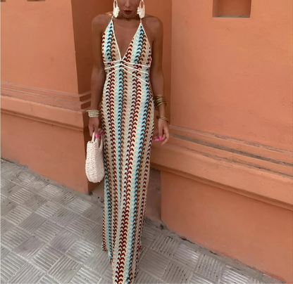 Vibrant Print Flowy Maxi Dress for Women