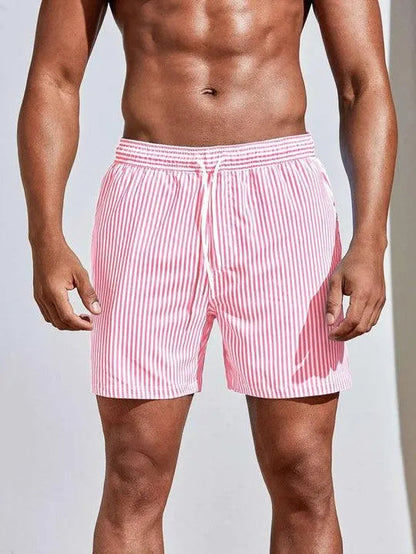 Moisture Wicking Mens Stripe Beach Shorts