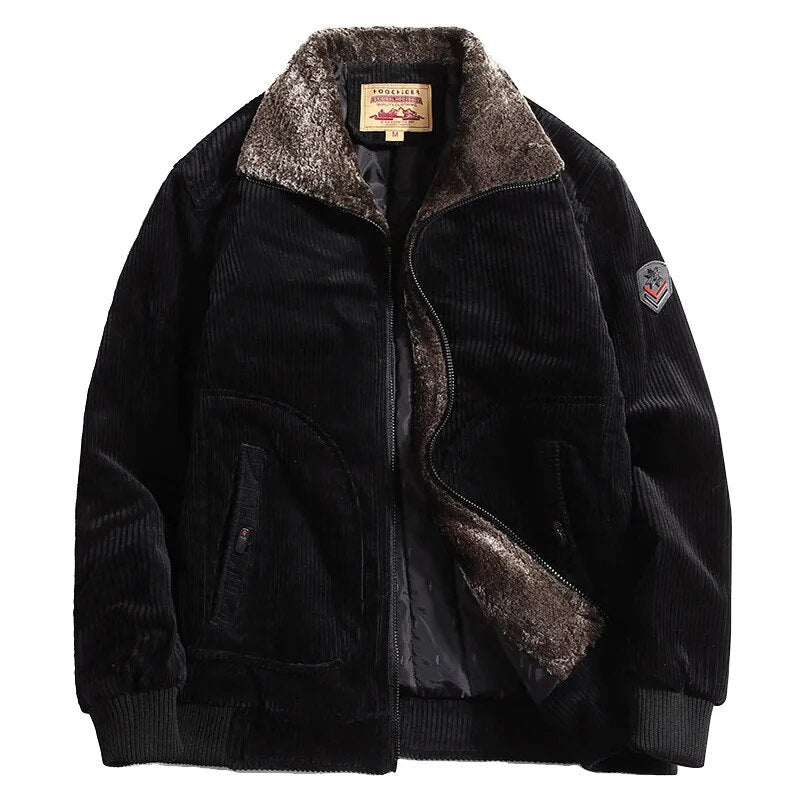 Warm Mens Corduroy Parka Coat
