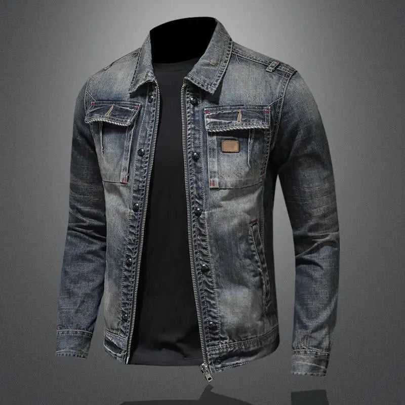 Men's Classic Zip Up Denim Jacket - ModishWorld