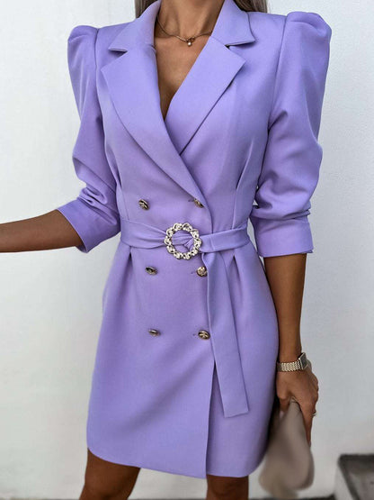Ladies' Classic Fit Puff Sleeve Blazer Dress