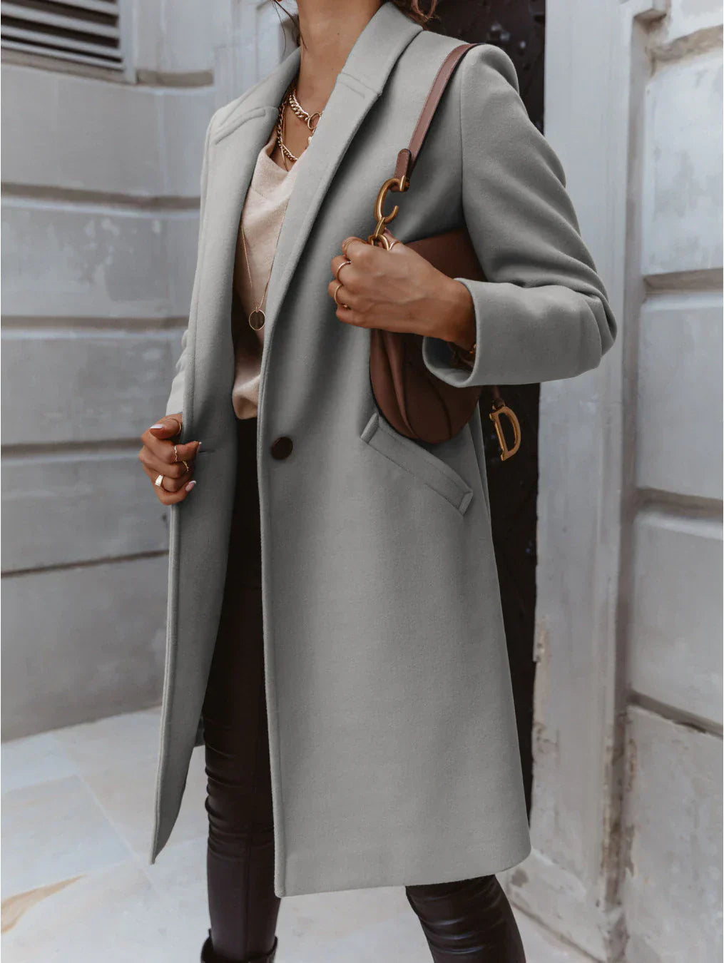 Ladies Classic Long Overcoat