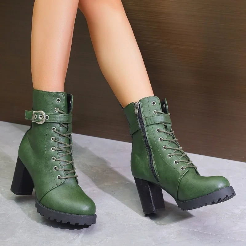 Fashionable Women's Zip Up Ankle Boots