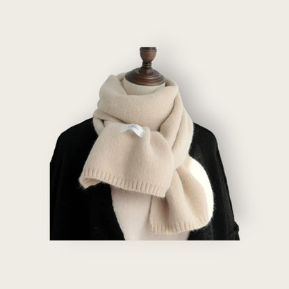 Soft Unisex Scarf with Textured Ribbed Trim