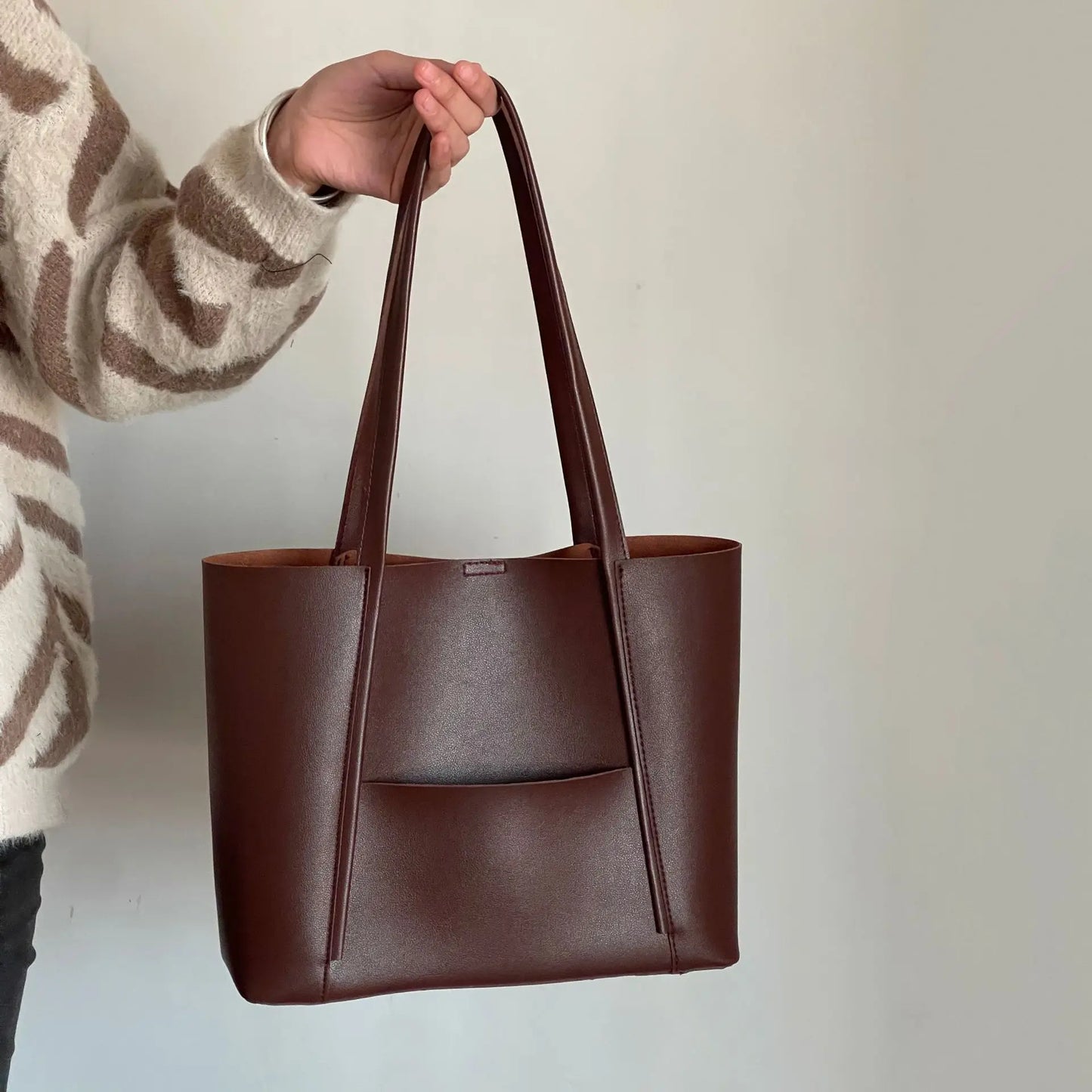 Classic Ladies Leather Shoulder Tote Bag