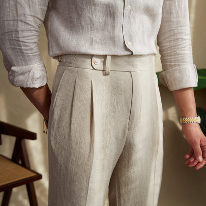 Classic Fit Men's Work Pants - Pleated Ankle Length