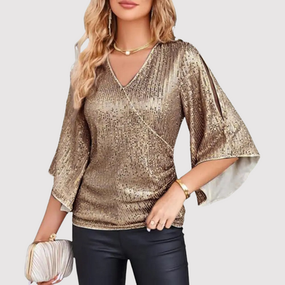 Glittering Sequin Blouse for Ladies
