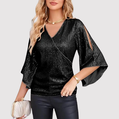 Glittering Sequin Blouse for Ladies