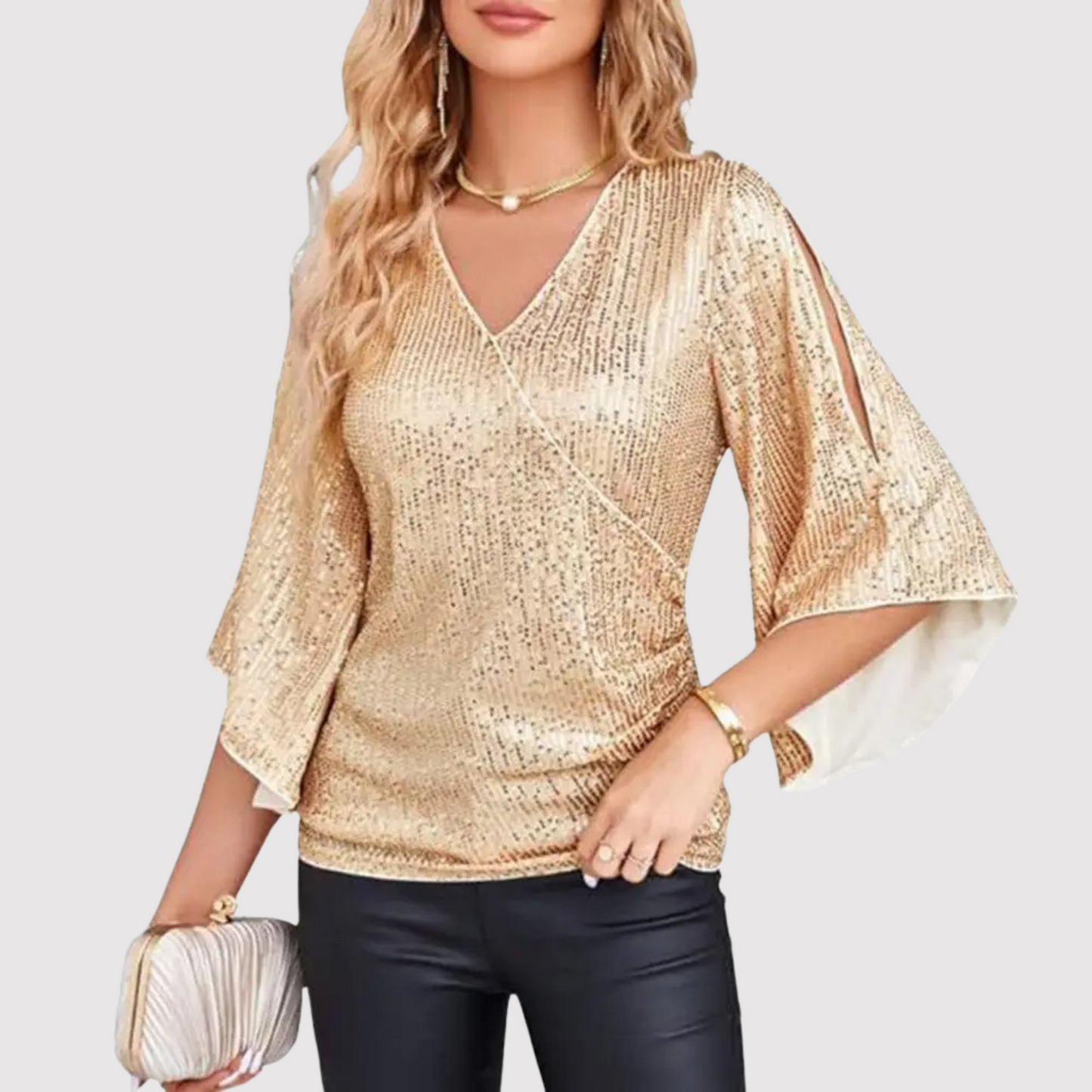 Glittering Sequin Blouse for Ladies