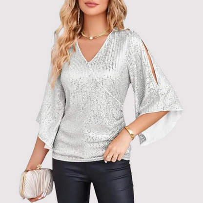Glittering Sequin Blouse for Ladies