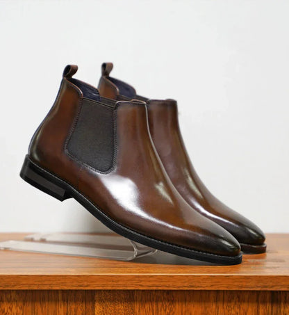 Authentic Leather Ankle Chelsea Boots