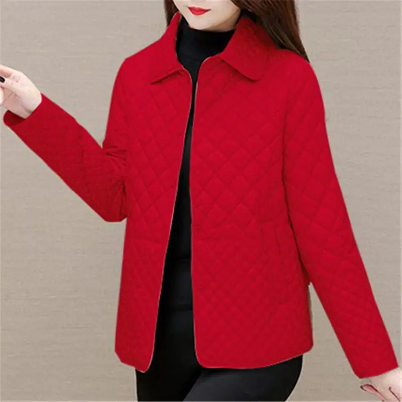 Ladies' Padded Coat - Detachable Hood with Button Closure