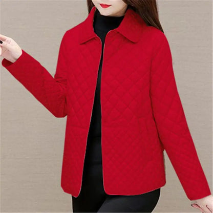 Ladies' Padded Coat - Detachable Hood with Button Closure