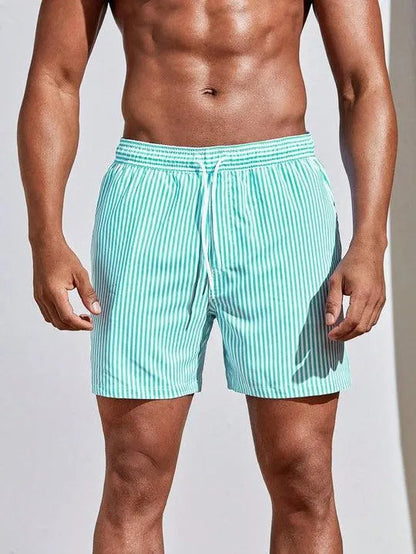 Moisture Wicking Mens Stripe Beach Shorts