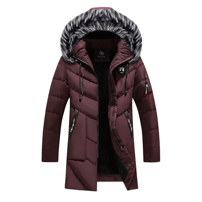 Warm Men's Parka Coat - Faux Fur Hooded Jacket - ModishWorld