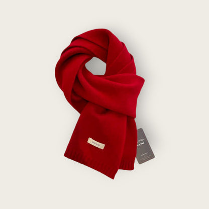Soft Unisex Scarf with Textured Ribbed Trim