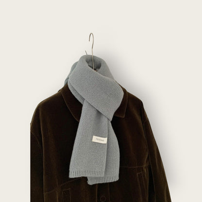 Soft Unisex Scarf with Textured Ribbed Trim