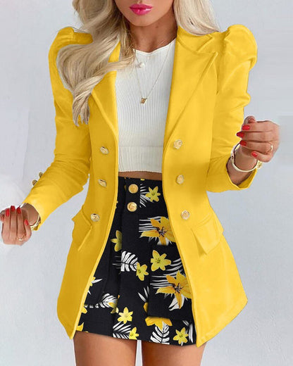 Stylish Women's Blazer and Skirt Suit Set