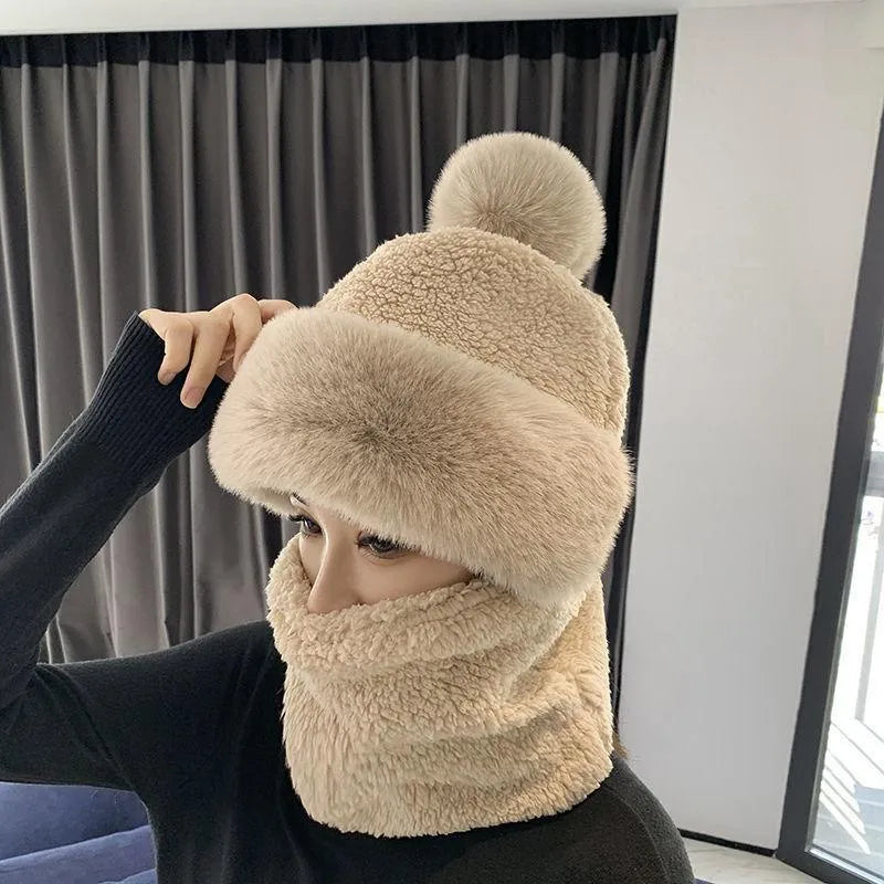 Warm Women's Knit Hat and Scarf Set