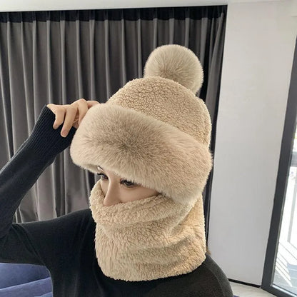 Warm Women's Knit Hat and Scarf Set