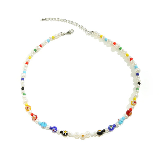 Bohemian Handmade Beaded Choker Necklace, Multicolor, Unisex
 - ModishWorld