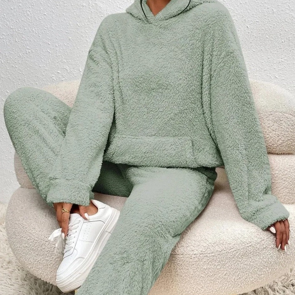 Cozy Women's Sleepwear Set with Hoodie and Pants