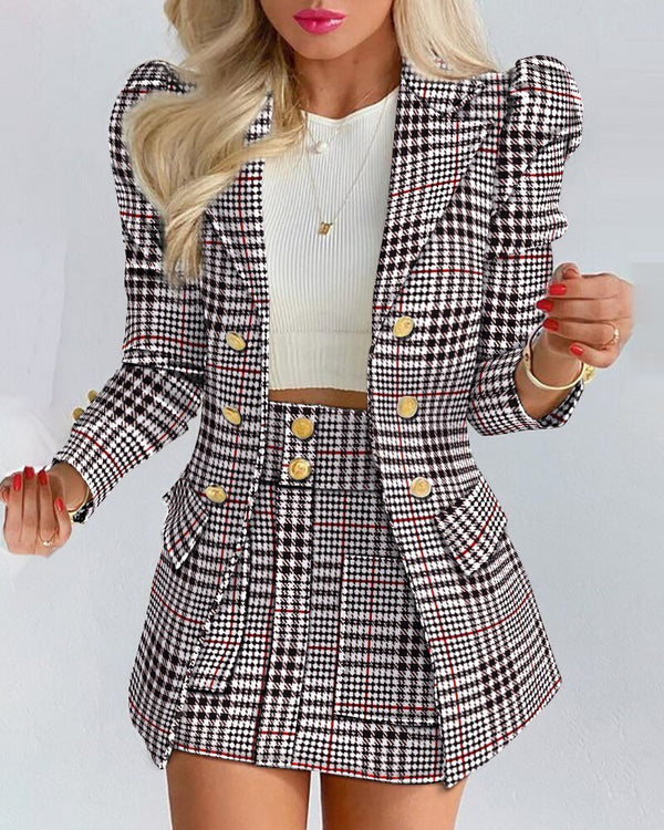 Stylish Women's Blazer and Skirt Suit Set