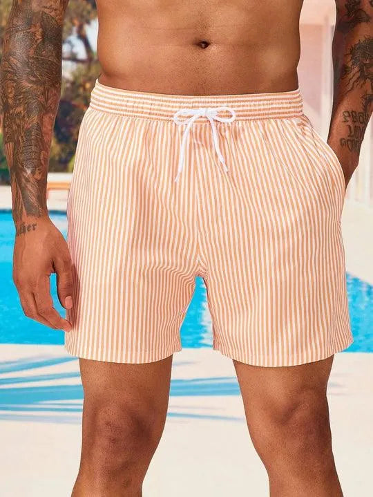 Moisture Wicking Mens Stripe Beach Shorts