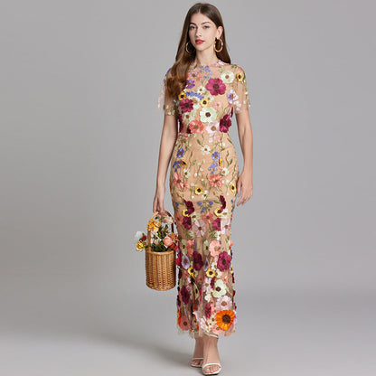 Beautiful Floral See Through Maxi Dress