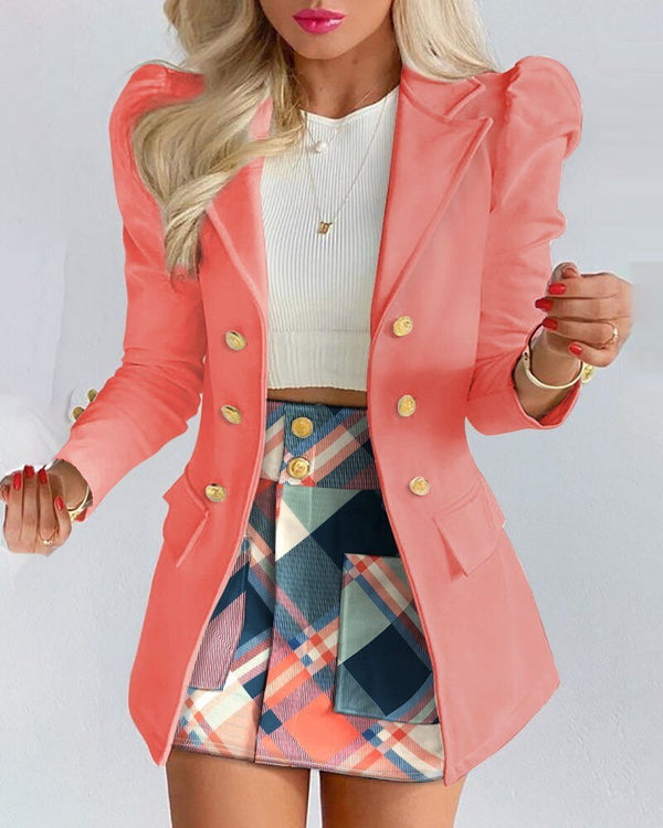 Stylish Women's Blazer and Skirt Suit Set