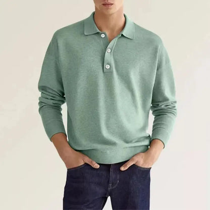 Stylish Casual Mens Long Sleeve Polo Shirt