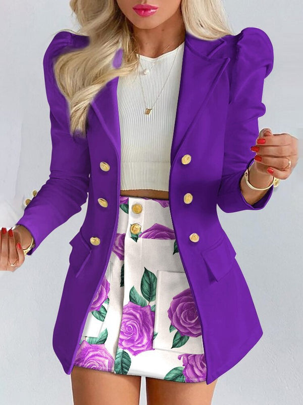 Stylish Women's Blazer and Skirt Suit Set - ModishWorld