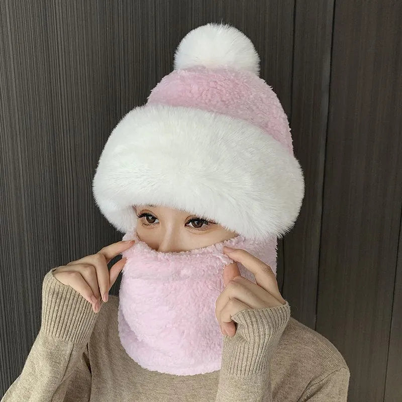 Warm Women's Knit Hat and Scarf Set