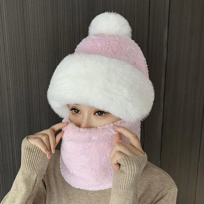 Warm Women's Knit Hat and Scarf Set
