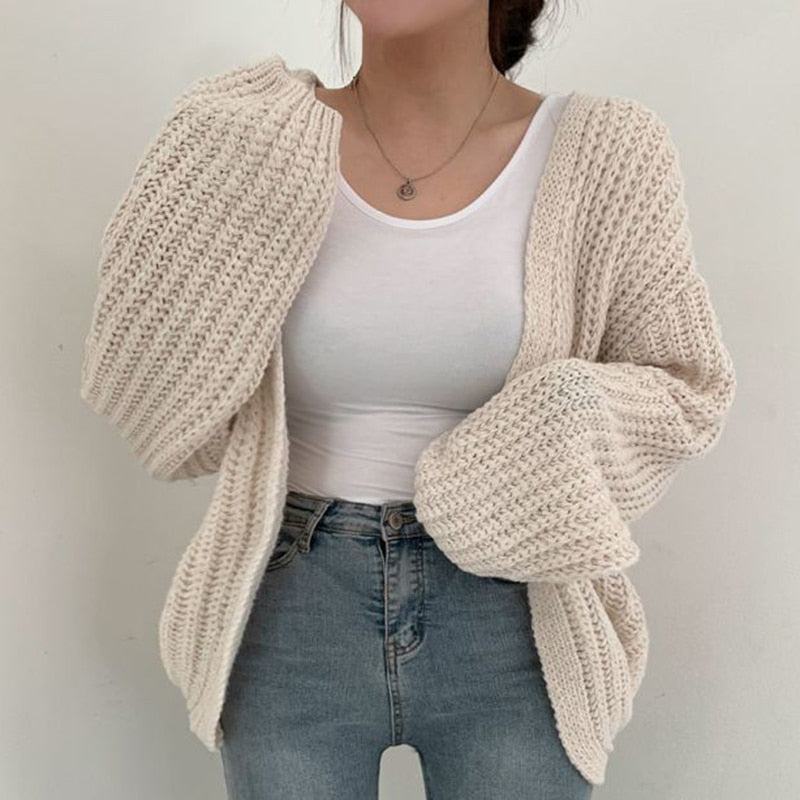 Cozy Oversized Open Front Cardigan for Women