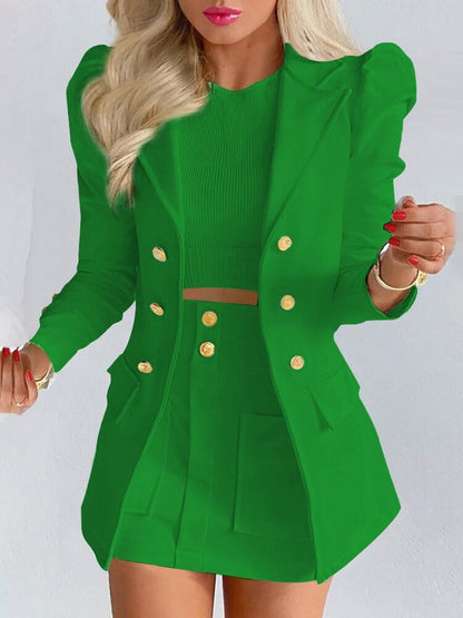 Stylish Women's Blazer and Skirt Suit Set