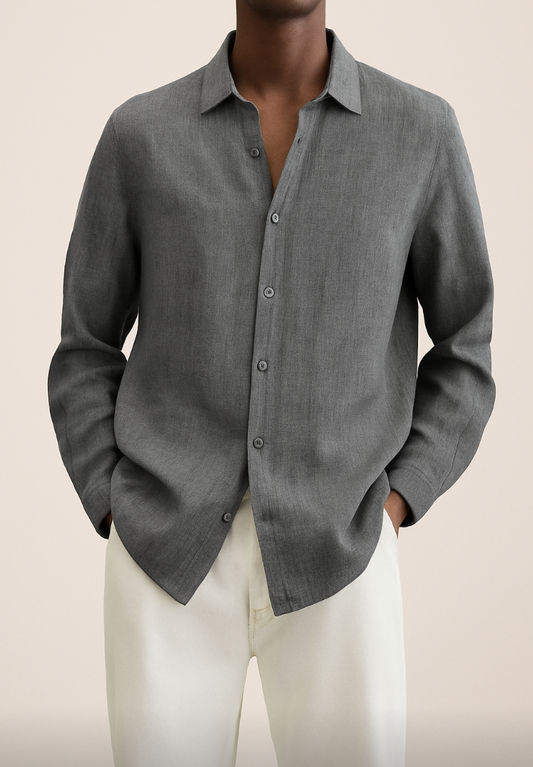 Classic Fit Mens Linen Dress Shirt - ModishWorld